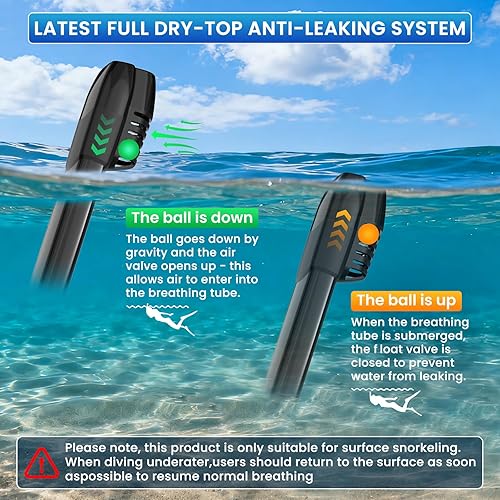 Miniatura 5 de Máscara de esnórquel de cara completa, equipo de esnórquel para adultos, máscara de buceo, equipo de esnórquel superior seco con soporte de cámara