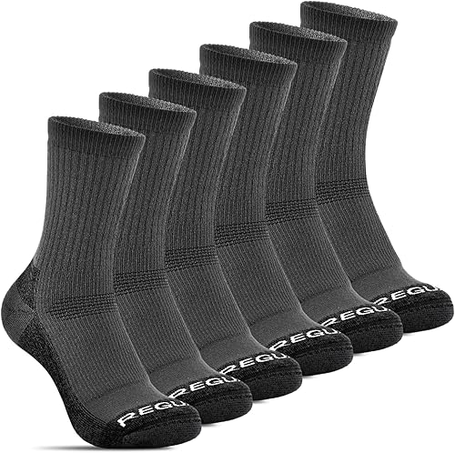 Regulus Calcetines de lana merina, calcetines de senderismo para hombres y mujeres, calcetines atléticos acolchados para correr, calcetines de media