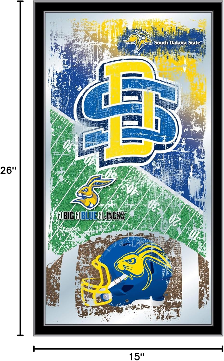 South Dakota State University 15" x 26" Football Mirror by Holland Bar Stool Company