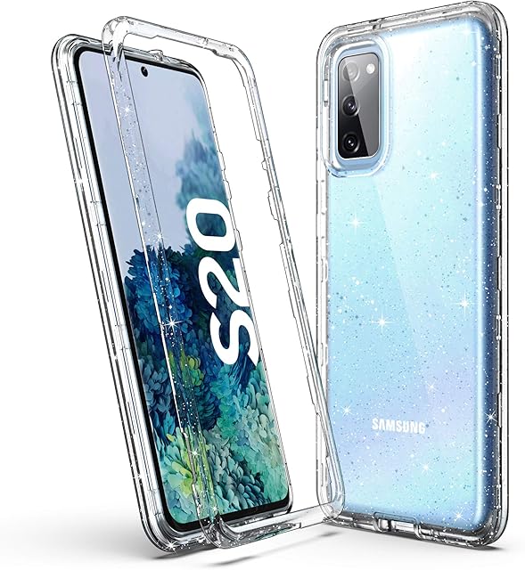 ULAK Sparkly Case Compatible with Galaxy S20 5G, Heavy Duty Shockproof Case Soft TPU Bumper Cover Transparent Protective Phone Case for Samsung Galaxy S20 5G 6.2 inch - Clear Glitter
