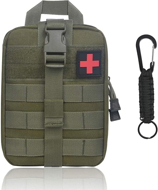 flintronic Tactical Waist Bags, Universal Outdoor Waist Bag | Molle EDC Pouch + Outdoor Hook | Utility Gadget Waist Bag with Cell Phone Holster for Sports, Hiking, Camping, Traveling(Green)