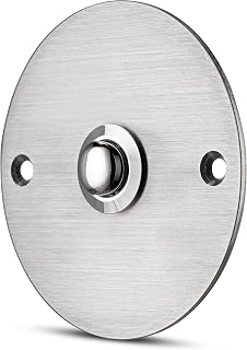 REV 0504416555 Türklingel, Klingelplatte mit Taster,max. 42V AC/DC2A,Ø 75mm, silbern