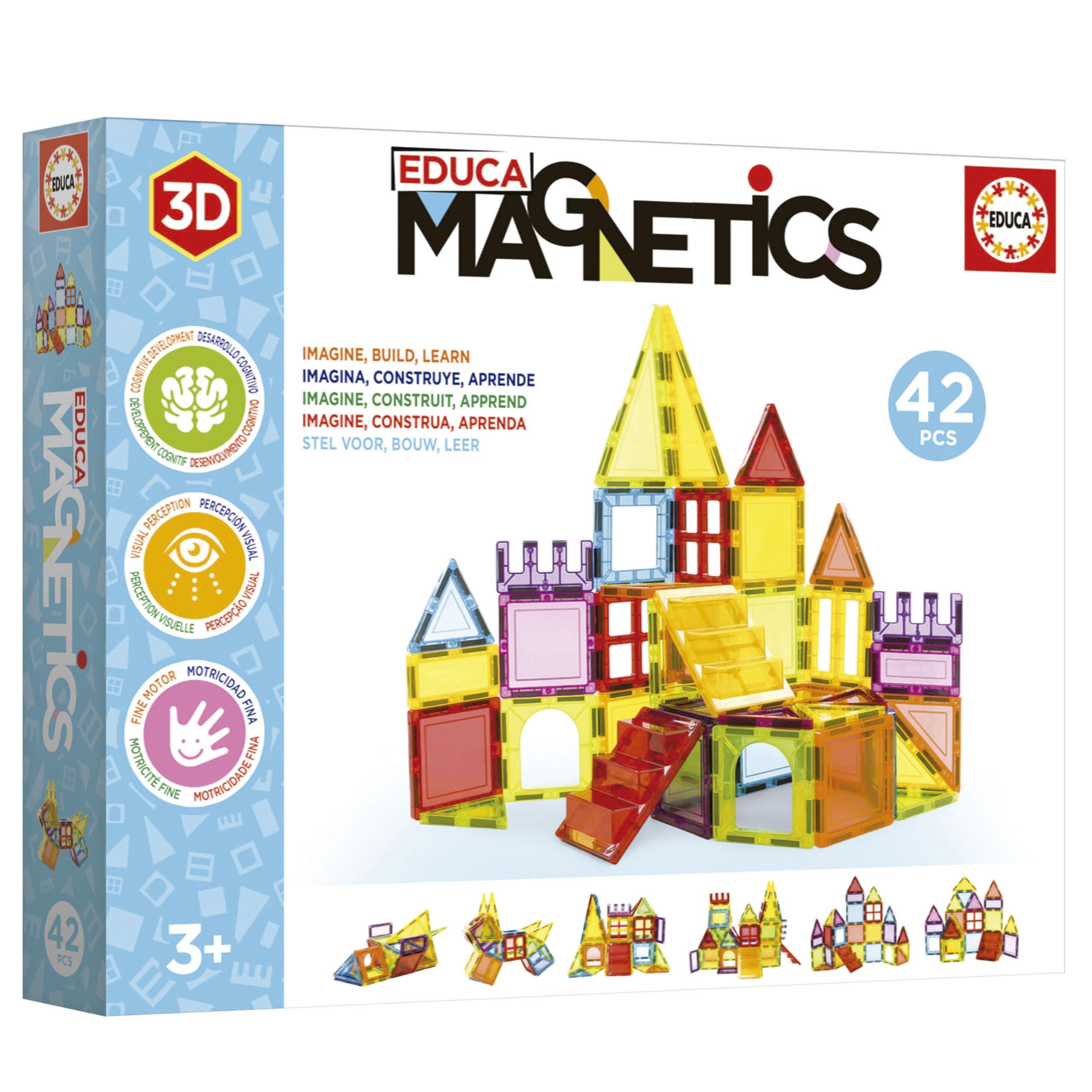 Educa - Magnetics 42 pezzi | Costruzioni Magnetiche | Blocchi Magnetici per bambini | Giochi magnetici per bambini +3 anni (20023)