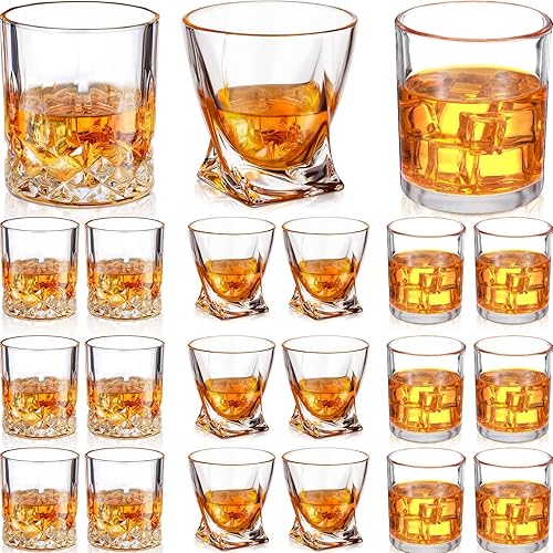 Hoolerry 18 vasos de whisky anticuados de 10 onzas, vasos de cóctel, vasos de bourbon para whisky, bourbon y bebidas de cóctel, regalo para hombres