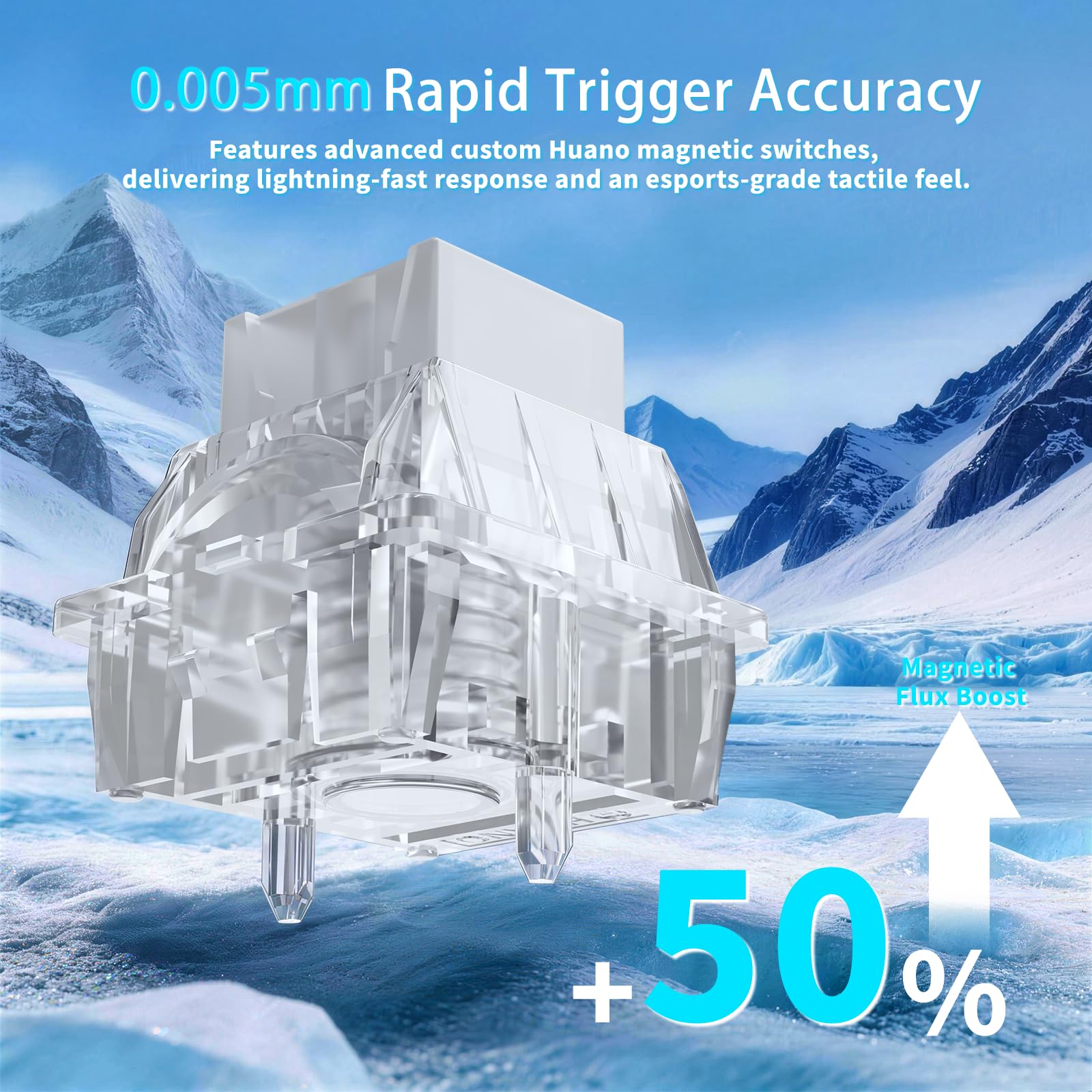 MAMBASNAKE Attack Shark R68 HE Carbon Fiber Rapid Trigger Tastatur, Kabelgebunden 8KHz Magnetisch, 0,005mm RT Genauigkeit, Geschmiedetes Carbon Fiber, 6‑Layer Akustikdämpfung, Dual Driver, Weiß - 5