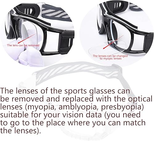Miniatura 3 de SooGree Gafas deportivas de baloncesto para hombres y mujeres, gafas de seguridad, gafas de deporte, antivaho y choque de colisión