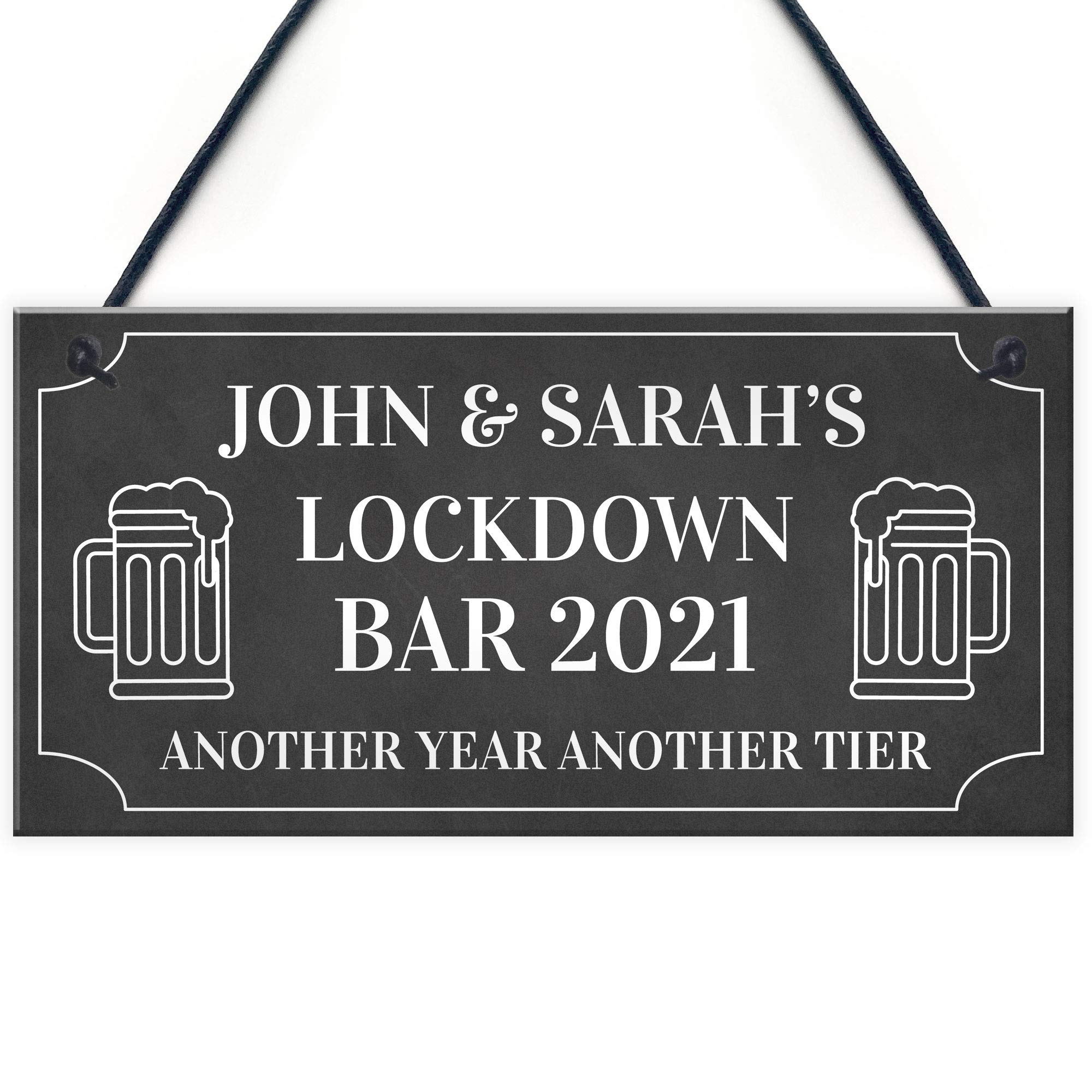 PERSONALISED Lockdown Bar Sign 2021 Funny Home Bar Sign Alcohol Gift Decor