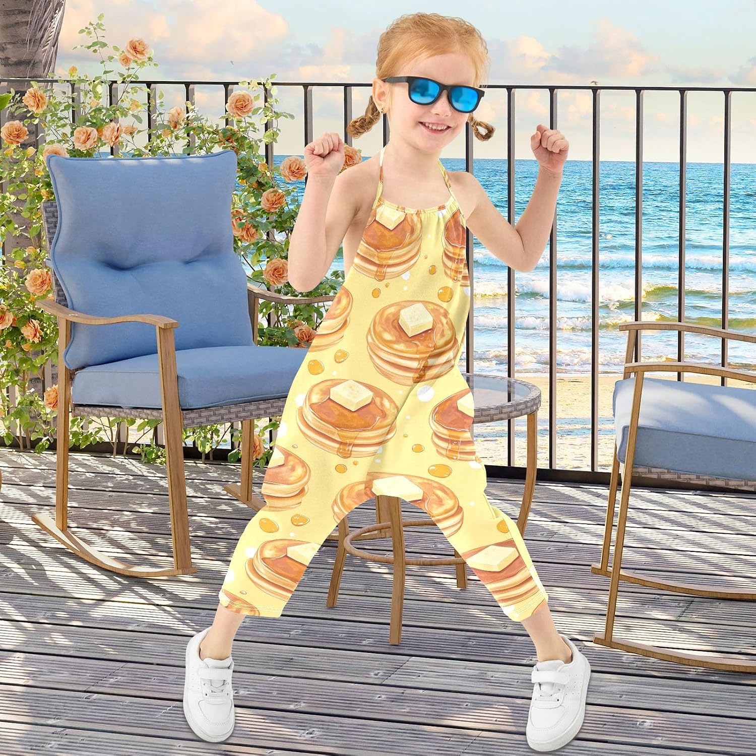 Butter Pancake Toddler Girl Clothes Sleeveless Romper Jumpsuit for Girls Summer One Piece Romper Pants Size 1-6T