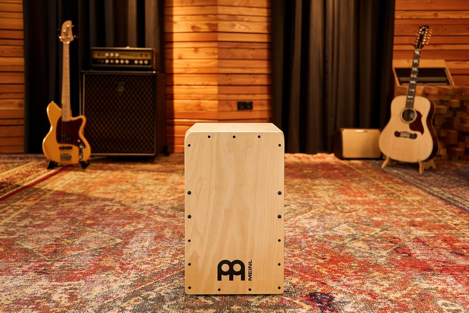 Pickup String Cajon Box Drum with Electronics for Amp or PA System and Snare Effect — NOT MADE IN CHINA — Play with Your Hands, Baltic Birch, 2-YEAR WARRANTY