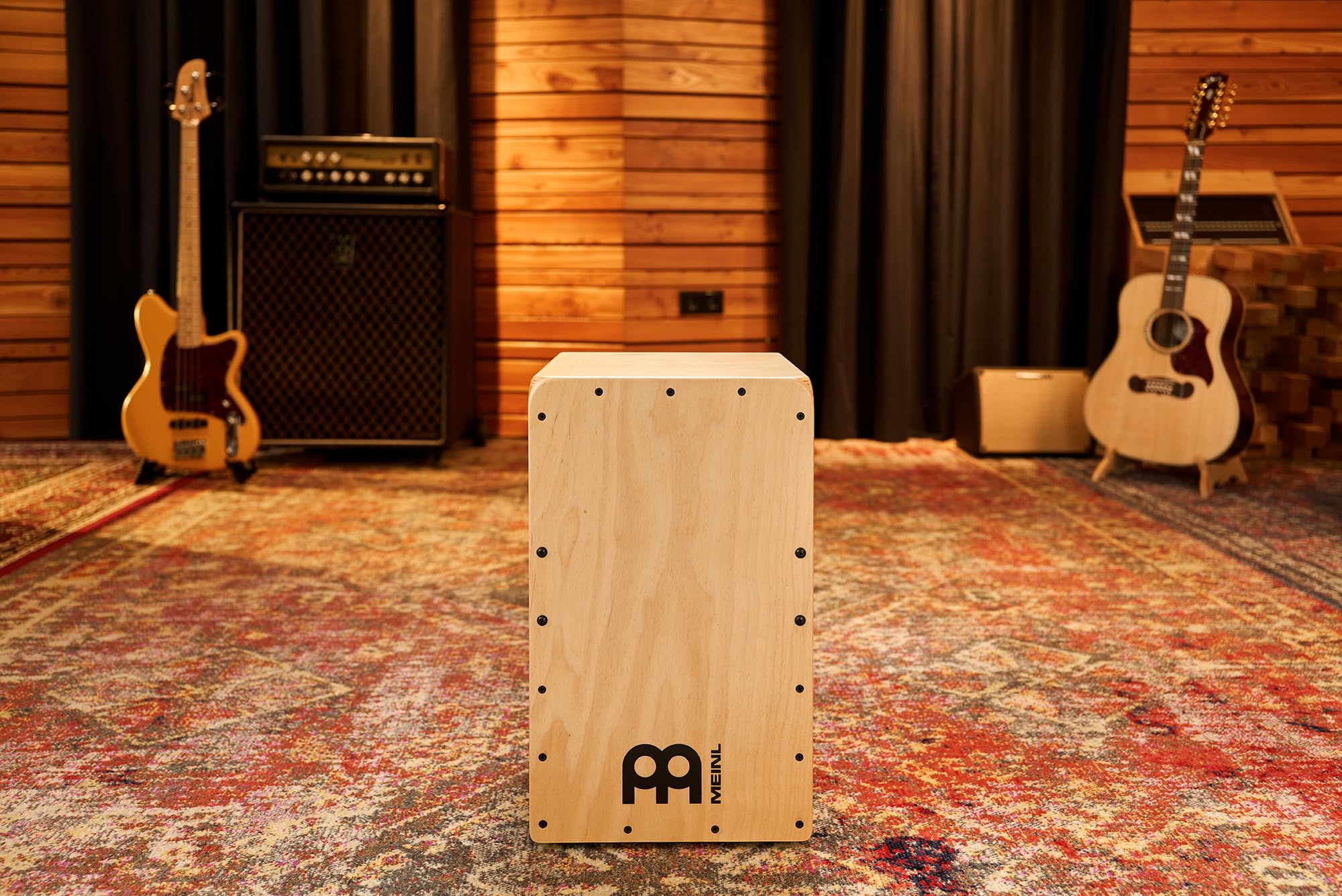 Meinl Percussion Pickup Woodcraft Cajon - Grande Drum Box con Pickup, Rullante e Basso - Superficie di Suono in Betulla del Baltico (PWC100B)