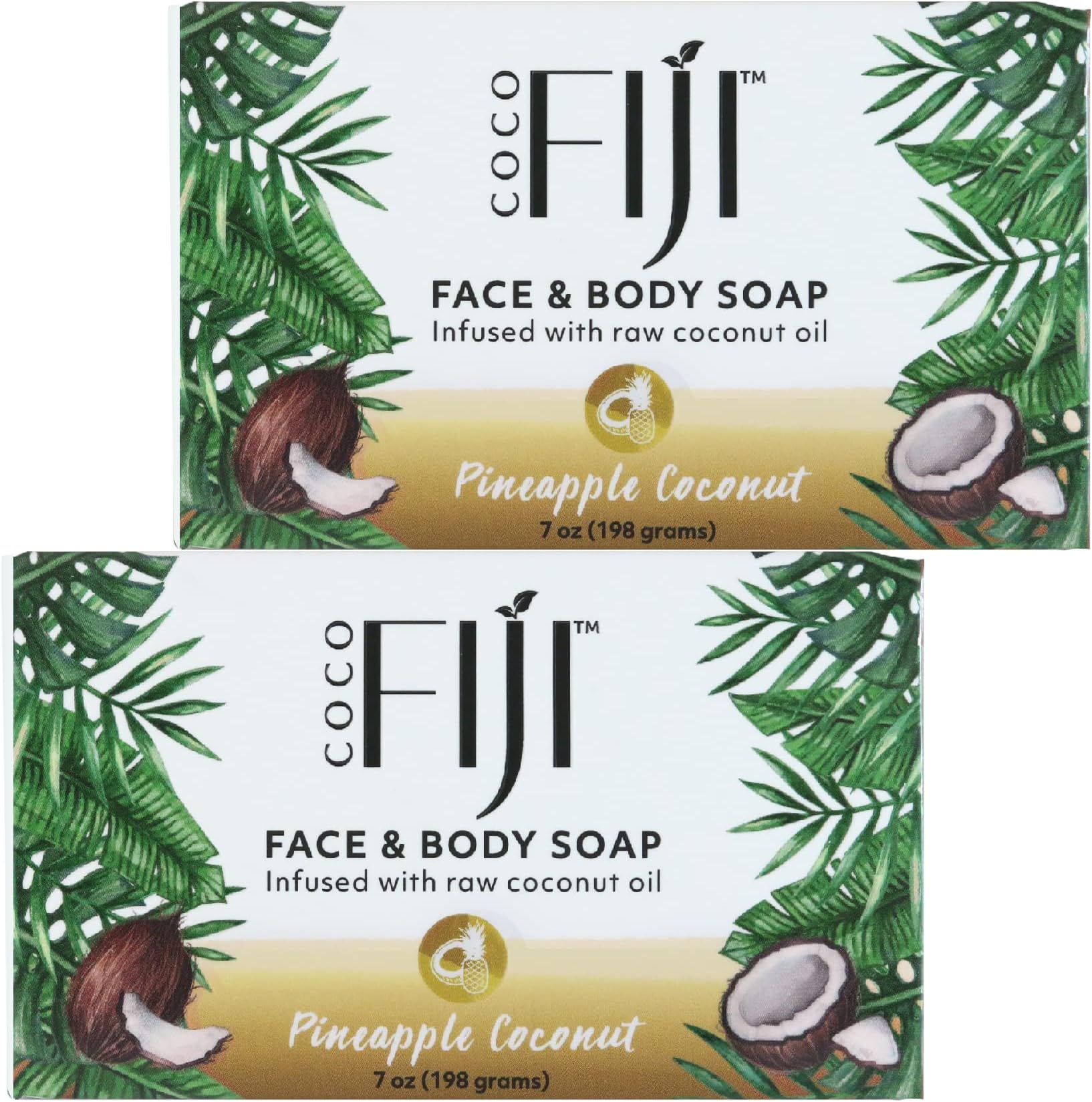 Organic Face And Body Coconut Oil Soap Pineapple Coconut - 7 Oz
