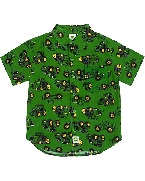 John Deere Tractor Button Down Dress Shirt Toddler to Big Kid Sizes (2T - 12)