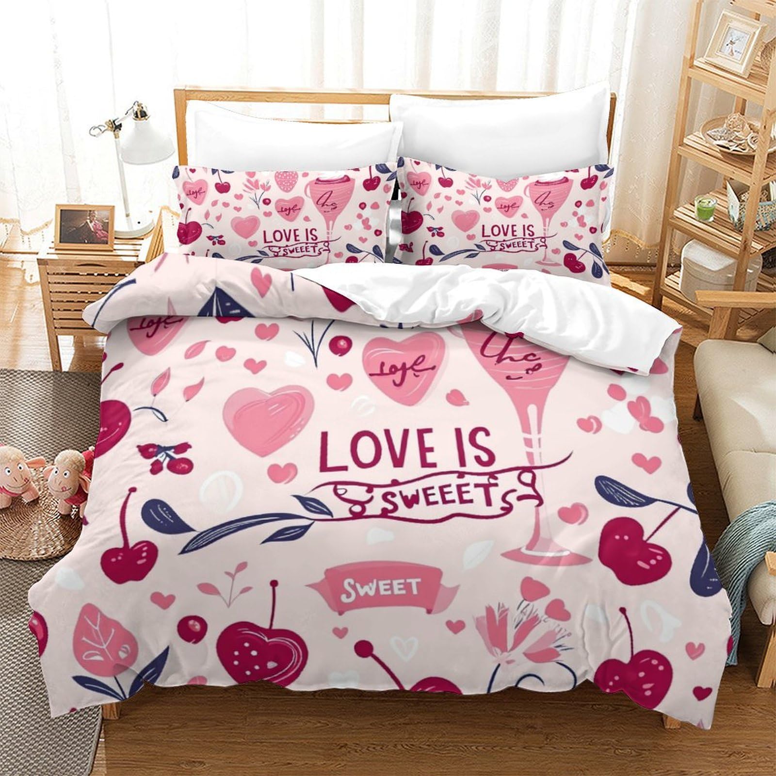Housse de couette zippée 260x220 cm Amour finis les draps froissés et compliqués