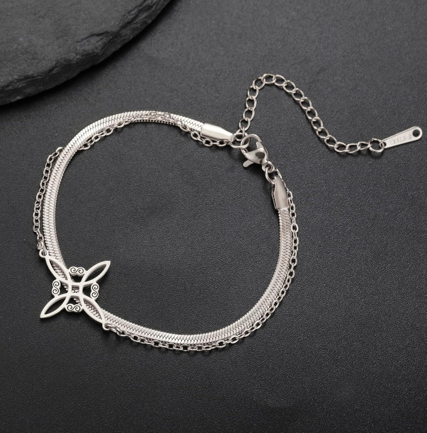 EUEAVAN Witches Knot Bracelet Celtic Knot Anklet Nudo De Bruja Good Luck Triquetra Trinity Wiccan Amulet Jewelry Irish Gifts for Women - Image 5