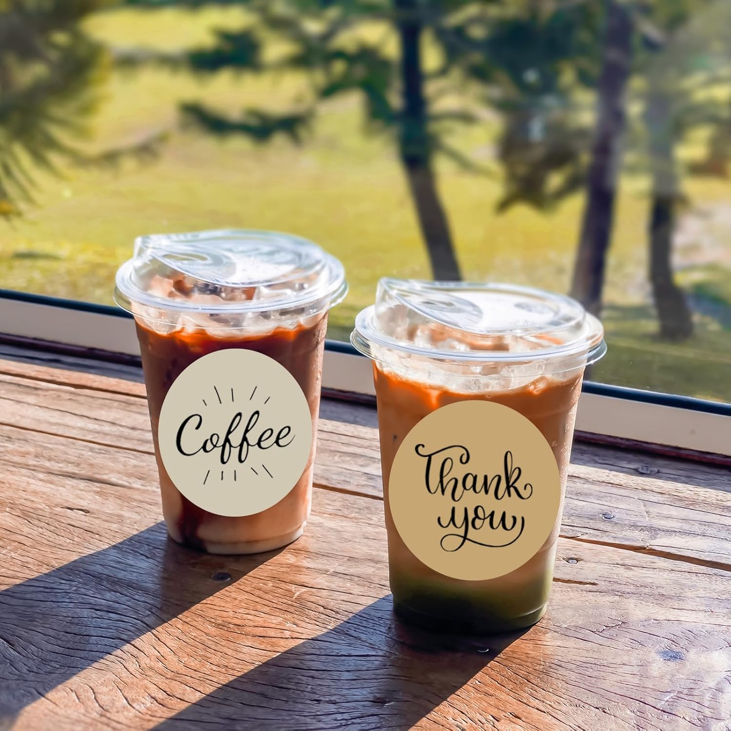 3 Inch Round Thermal Label Printer Stickers, Beige Gradient Self-Adhesive Direct Thermal Labels Stickers, Waterproof/Perforation Line Design- 300 Sheets - Image 6