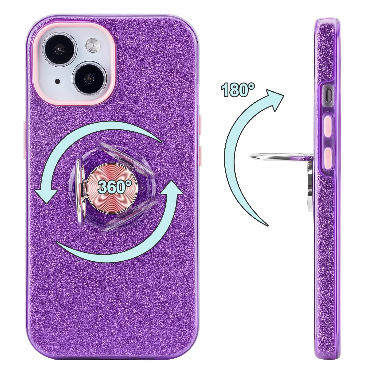 wisdompro Glitter Case for iPhone 15 Plus/14 Plus (6.7 Inch) - Image 4