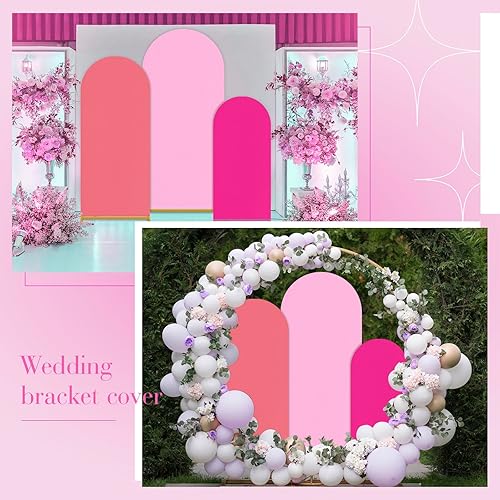Miniatura 5 de SmoothNovelty 3 piezas de telón de fondo de arco de boda de 4 pies5 pies6 pies de elastano cubierta de arco cubierta de arco ajustable para