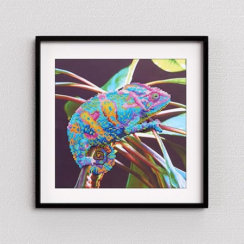 Miniatura 3 de DIAMOND ART BY LEISURE ARTS Camaleón, 12 x 12 pulgadas, kits de pintura de diamantes intermedios para adultos, arte para adultos, kit, pintura