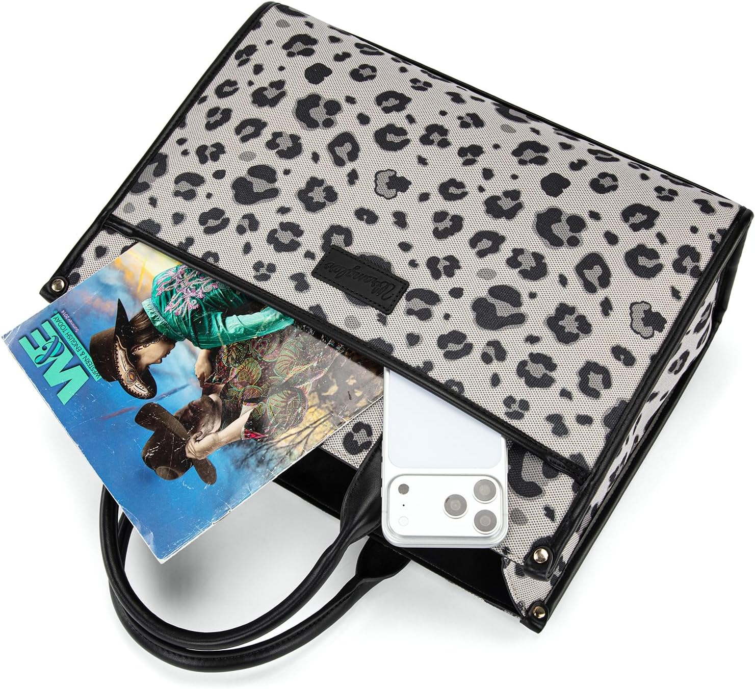 Wrangler Laptop Bag 15.6 Inch Large Tote Bag Leopard Womens Computer Bags Briefcase Bags for Work with Detachable Strap