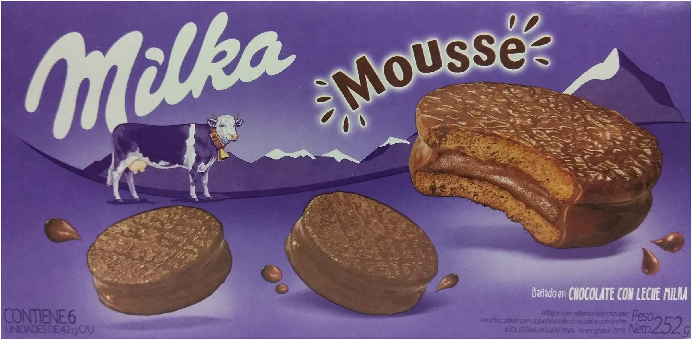 Alfajor Mousse x 6 units 252 grs. / 8.88 oz.