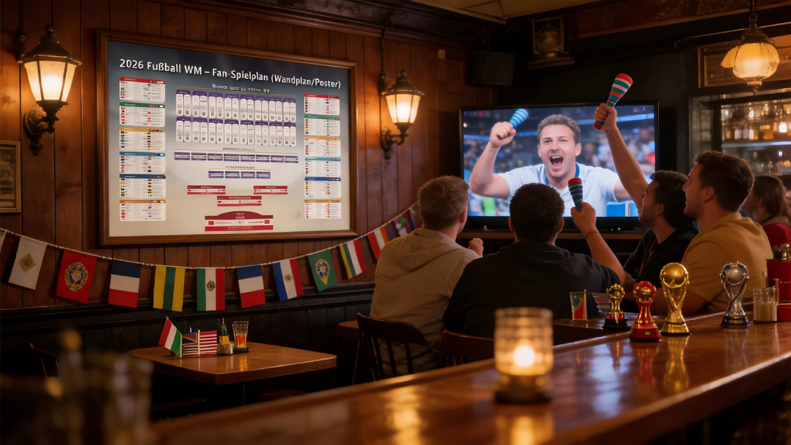 hsyomgcs Spielplan 2026 Poster für Deko Fußball WM 2026 – Alle Spiele, Termine & Austragungsorte – Wandplan für Heim & Bar – 42 bestätigte Teams, 6 freie Felder für Play-off-Teilnehmer (A1, 84x60 cm) - 4