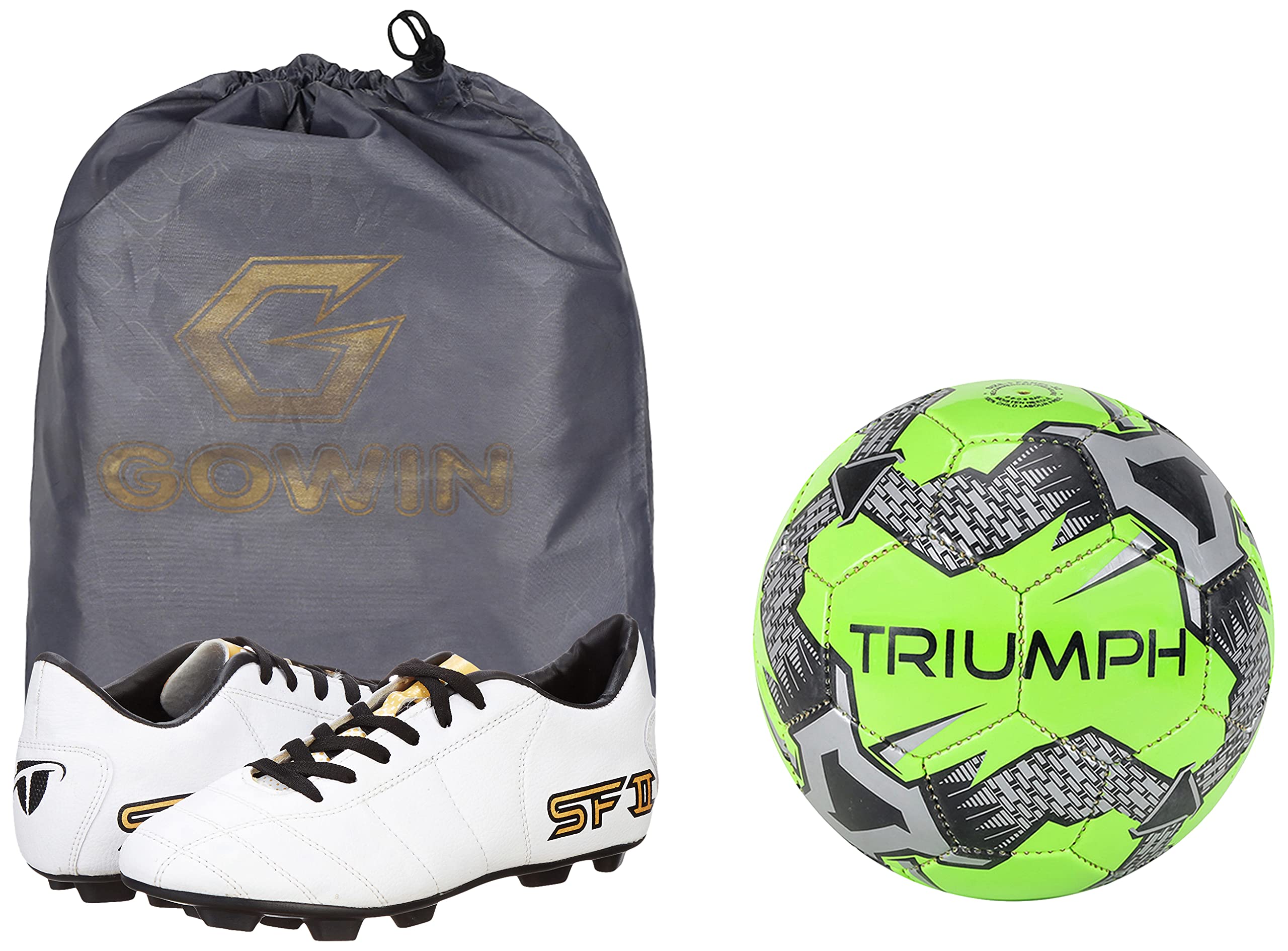 Football Pvc Boss Green With Gowin Football Shoe Sf-2 White Size-9-image-38