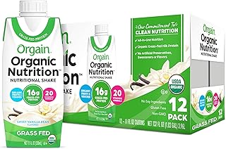 Orgain Organic Nutritional Shake, Vanilla Bean - Meal Replacement, 16g Protein, 20 Vitamins & Minerals, Gluten Free, Soy F...