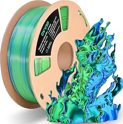 16 – OVV3D PLA Filament 1.75mm, Silk PLA Dual Color Blue Green 3D Printer Filament, High Speed 3D Printing Filament，Silk Blue Green Filament 1.75…