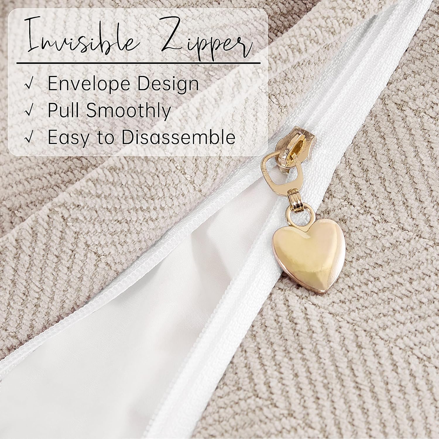 ZWJD Beige Lumbar Pillow Covers 12x20 Set of 2 Chenille Throw Pillow Covers with Elegant Design Soft and Luxurious Decorative Throw Pillows for Couch, Bed, and Home Decor - Image 5