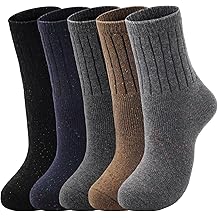 Wool Socks for Women - Winter Warm Thick Womens Wool Socks Vintage Casual Crew Sock Gifts for Women