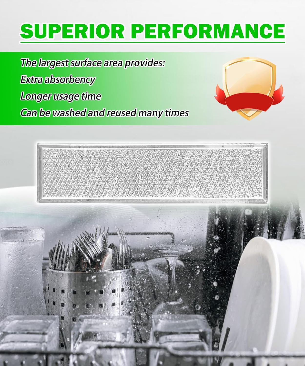 2 Pack 4 X 15 X 3/32 Inches Microwave Aluminum Mesh Grease Filter