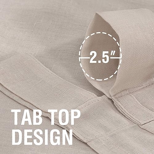 Miniatura 3 de H.VERSAILTEX Cortinas transparentes de lino natural de 63, 72, 84, 95 pulgadas 169, 182.88, 213.36, 241.3 cm. de largo Juego de cortinas