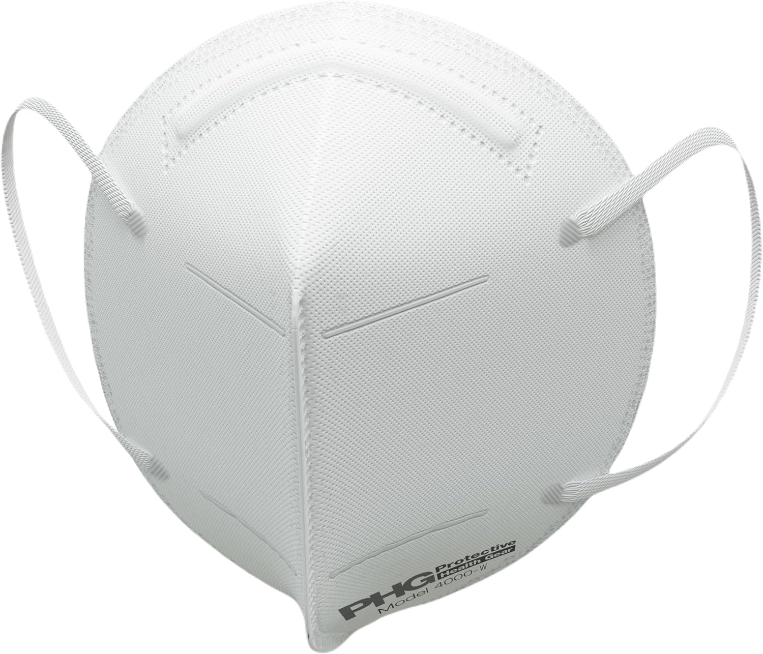 PHG PROTECTIVE HEALTH GEAR, Comfort-Fit, USA Made Disposable Face Mask, Elastic Earstraps, Air Travel, Health Protection, 4 Layers, 20 Masks, Glacier White