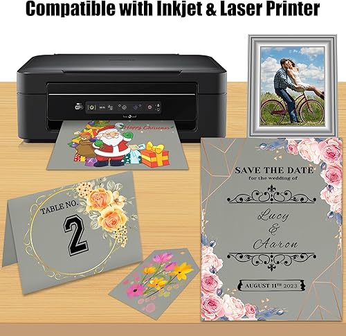 Miniatura 3 de 25 hojas de papel de cartulina gris de 8.5 x 11 pulgadas, papel grueso de 92 libras para álbumes de recortes, invitaciones, impresión y tarjetas de