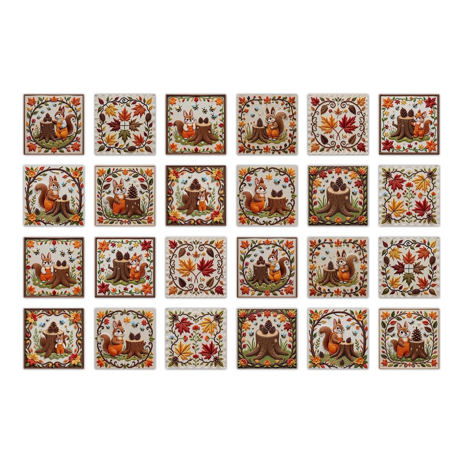 24PCS Tile Wall Stickers Kitchen Bathroom Decorative