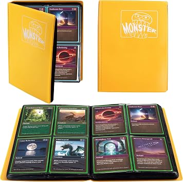 MONSTER PROTECTORS Binder – 4 Pocket Trading Card Album – mat Sunflower Turuncu – holds 160 Yugioh, Magic, and Pokemon Cards
