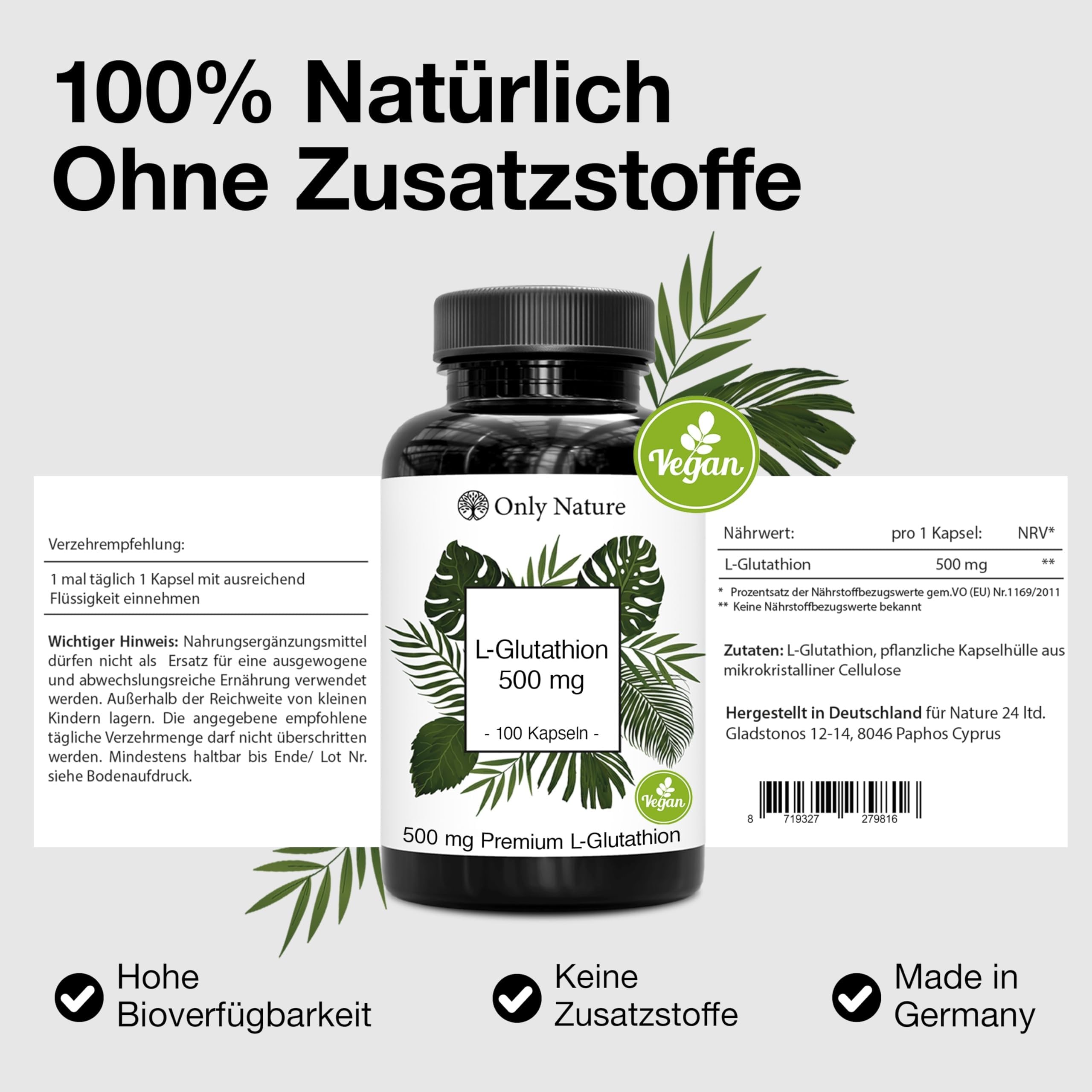 glutathione in german Glutathione 500mg per serving main image 1