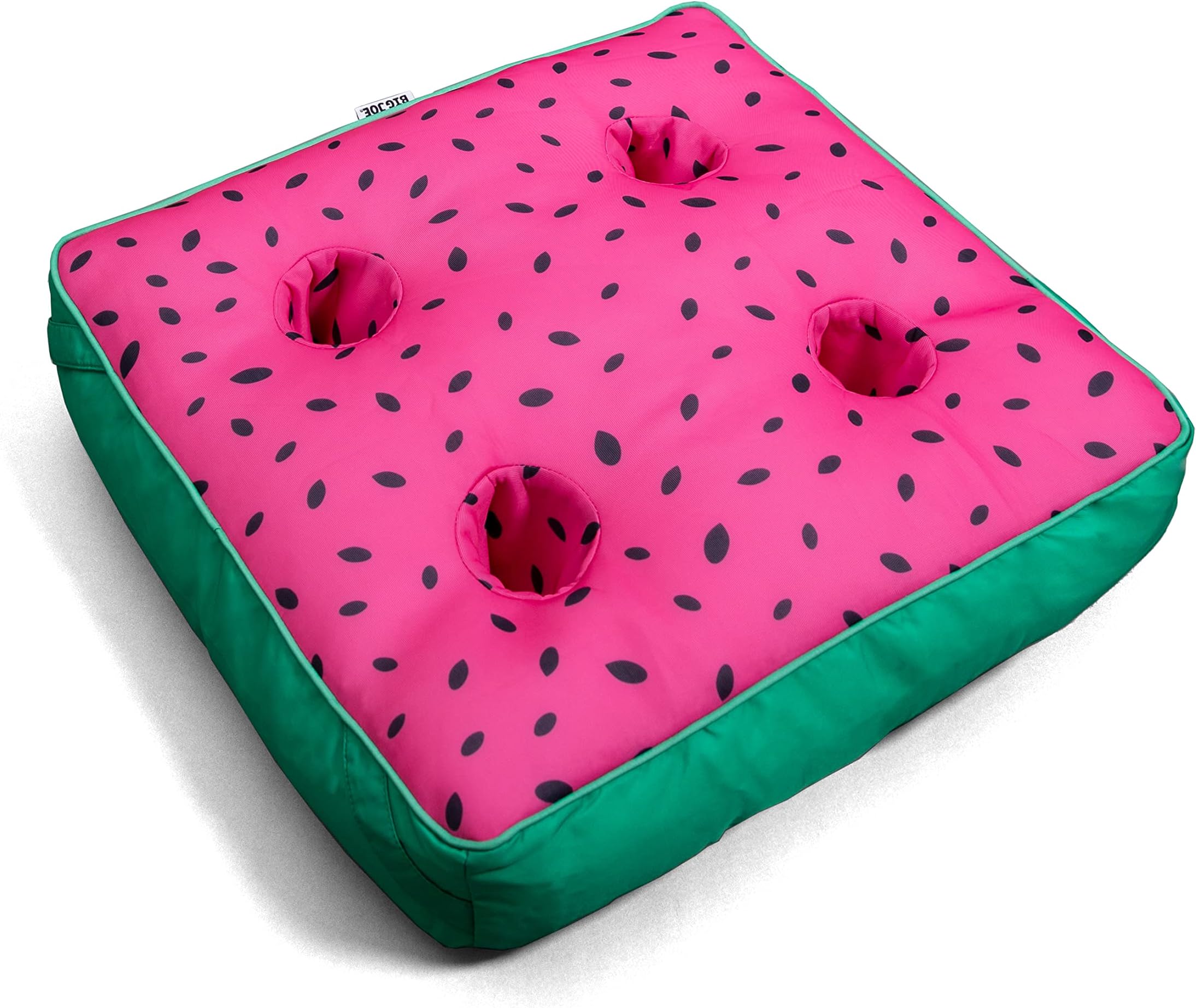 Big JoeCaptain's Caddie No Inflation Needed Pool Float Drink Holder, Summer Melon Double Sided Mesh, Quick Draining Fabric, 2 feet