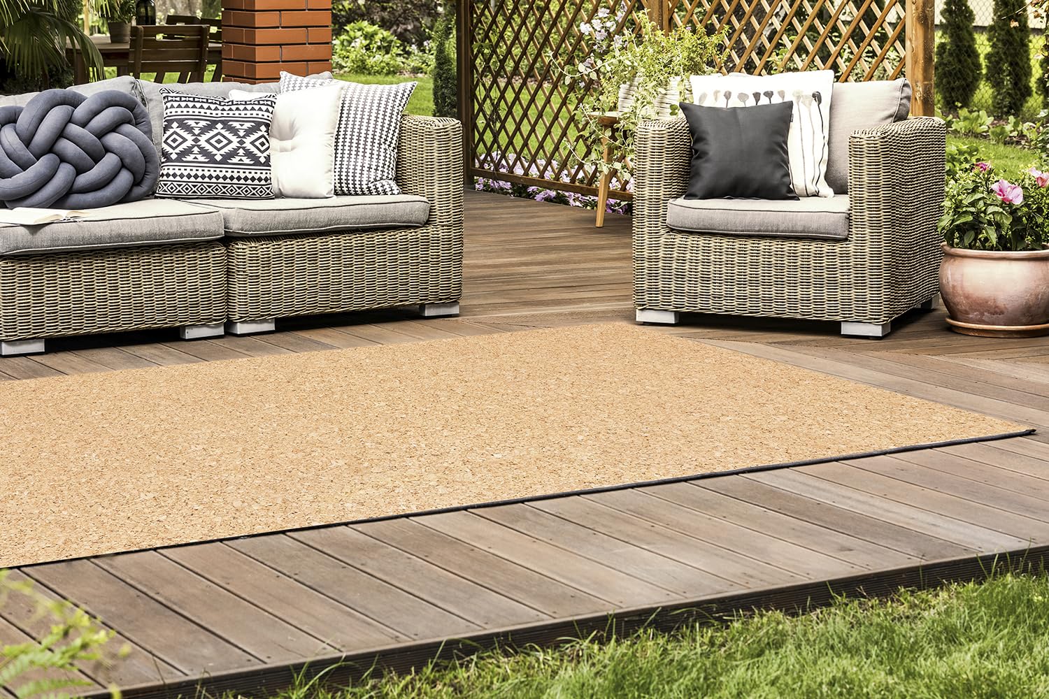 DobleUve Estudio Tapis Vinyle imprimé Liège | 140x200 cm | Tapis Cuisine | Tapis de Salon Antidérapant Antifongique Ignifuge | Tapis Enfants | Tapis Bain PVC | Tapis PVC
