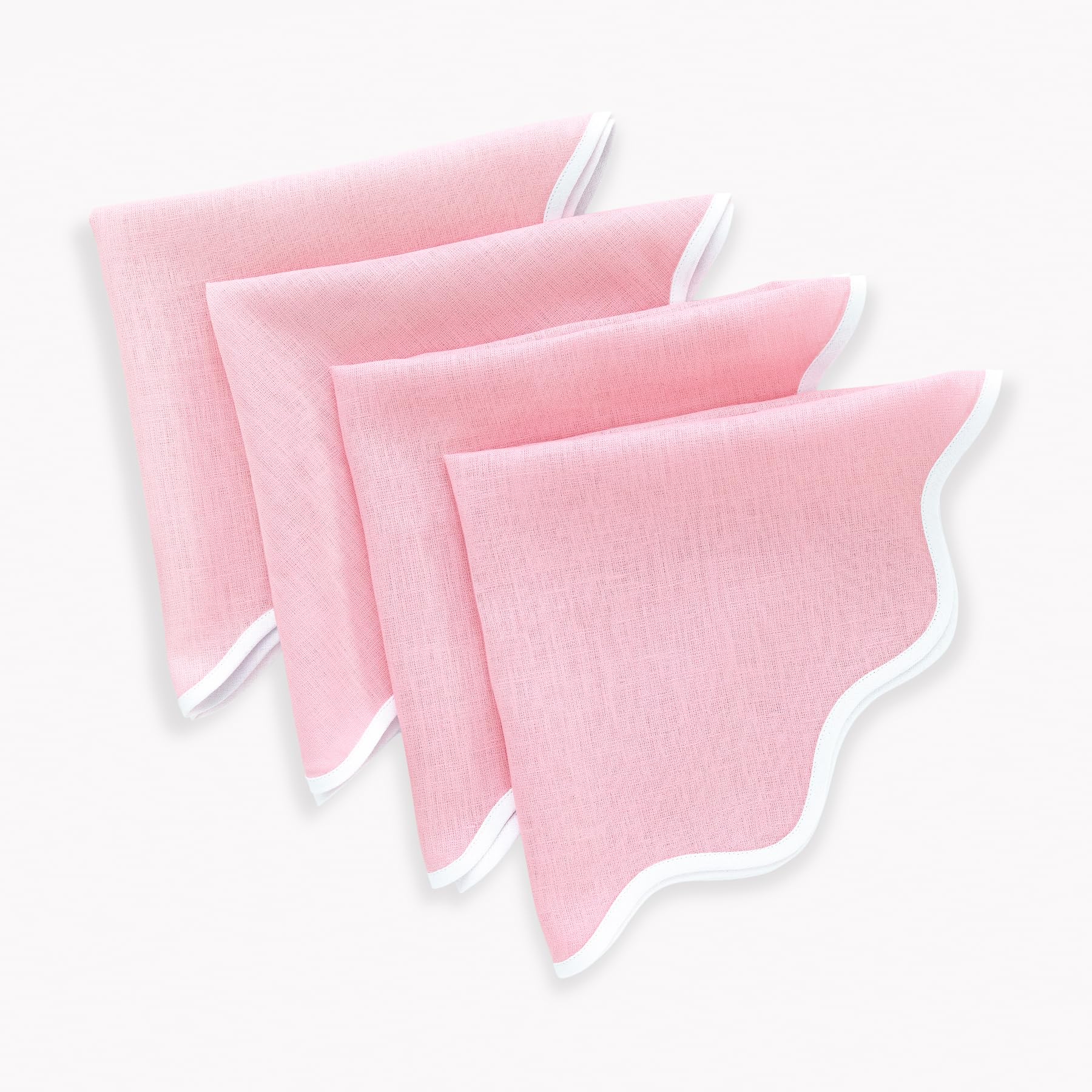 Servilletas de lino festoneadas para mesas elegantes de primavera y cenas con amigos de 20 pulgadas