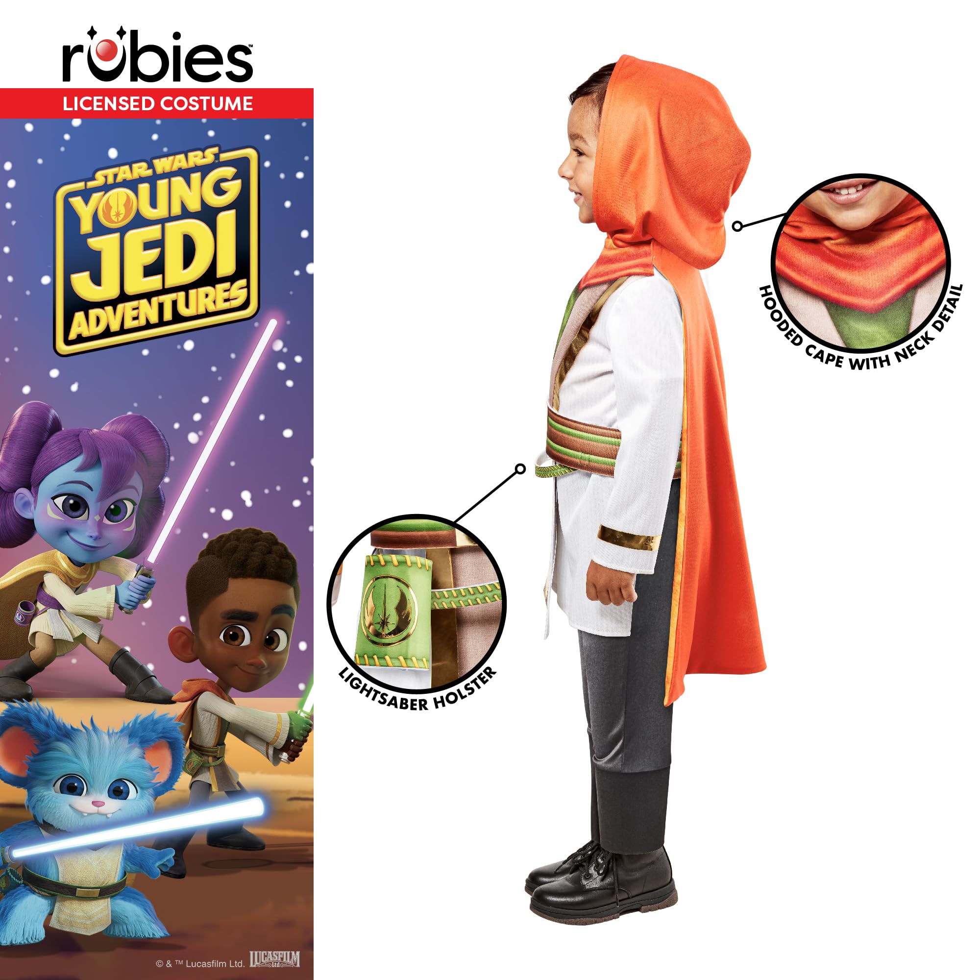Rubies 1001255XS000 Kai Brightstar Toddler Costume Star Wars Kids Fancy Dress, Boys, Girls, Multi, 5-6 Years Halloween - Image 3