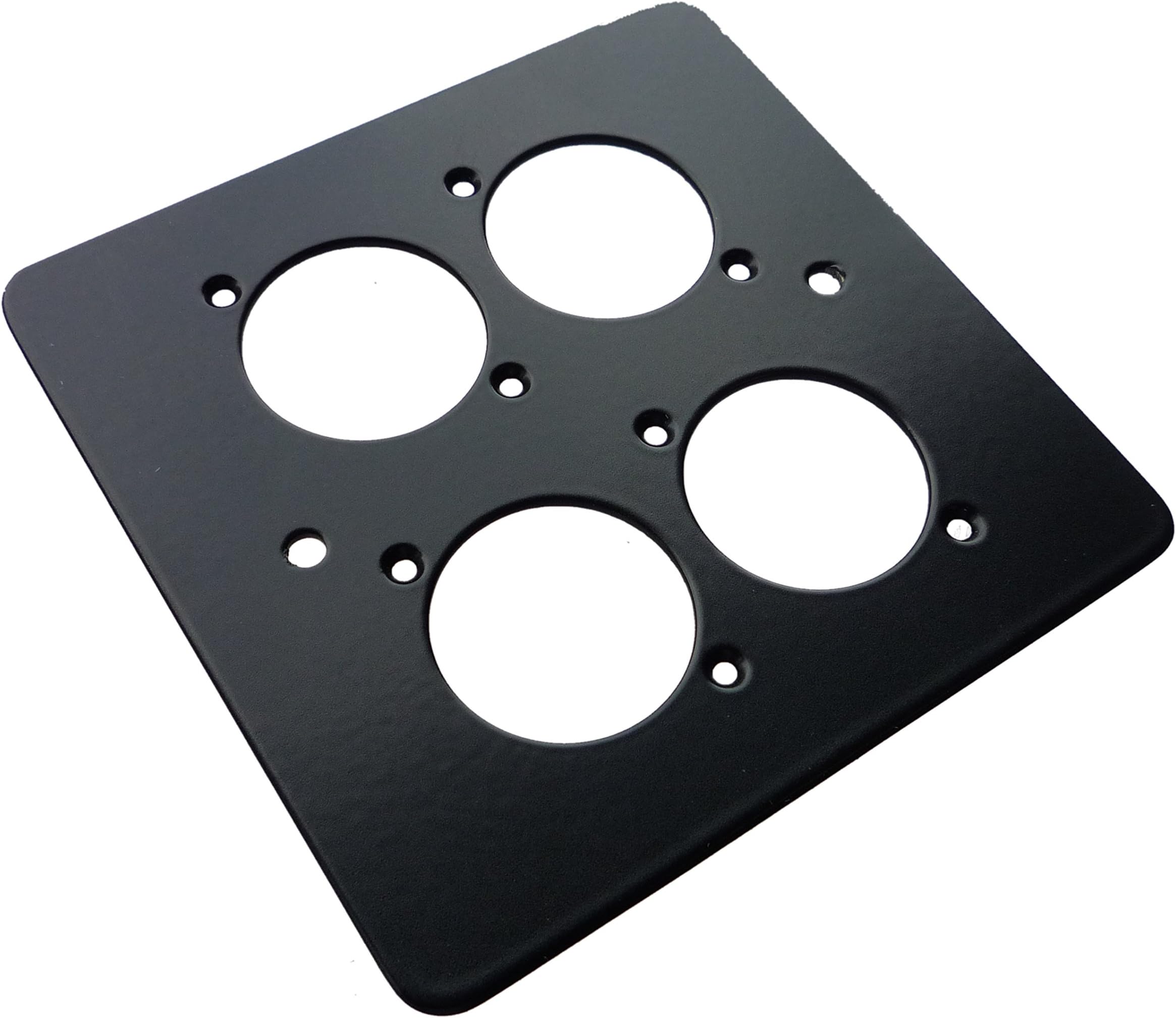 4 Way XLR Black Single Gang Face Plate Steel [PC]