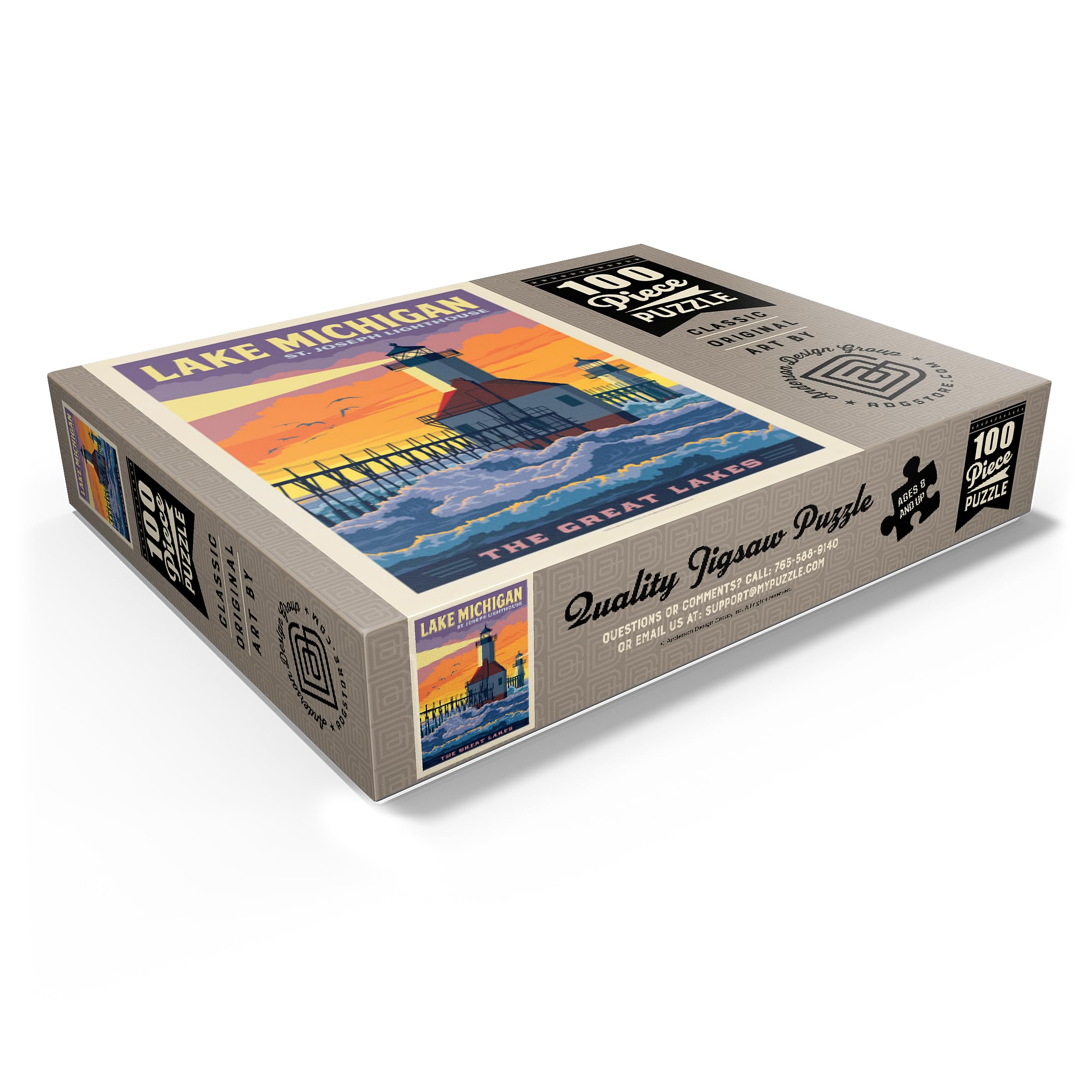 MyPuzzle Great Lakes: Lake Superior Vintage Poster - 1000 Piece Jigsaw Puzzle For Adults - View #11