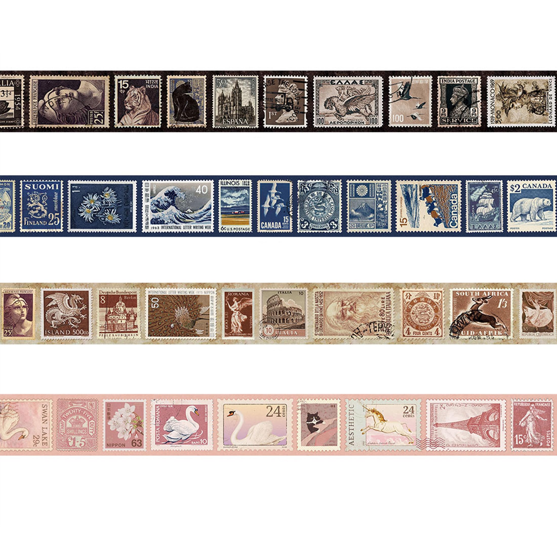 Zestaw 4 rolek taśmy Washi, taśma maskująca, taśma maskująca dla dzieci, kolorowa taśma klejąca do scrapbookingu, pamiętnika, planera, pakowania prezentów