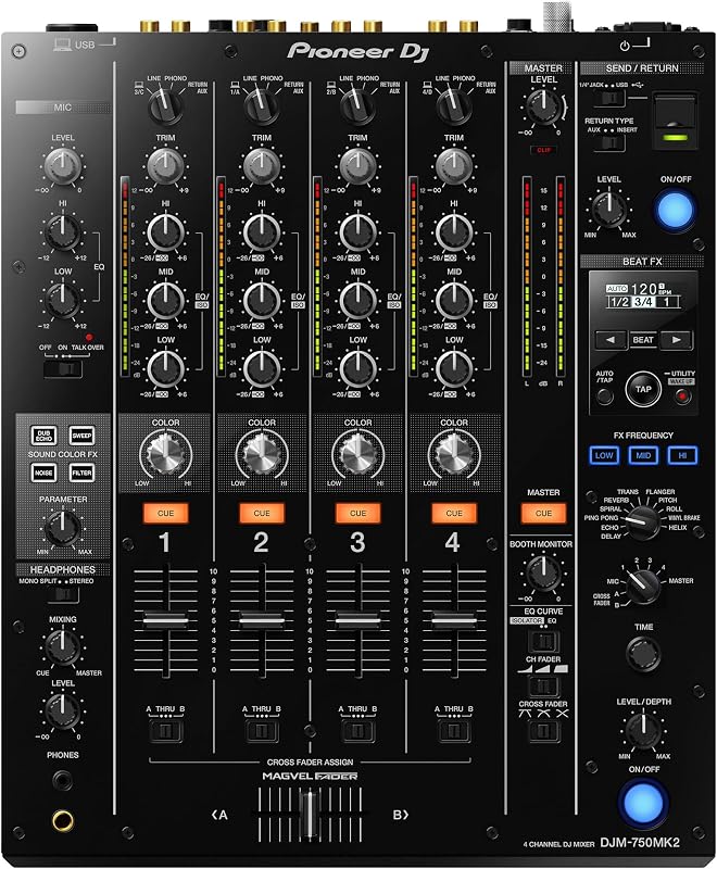 DJM-750MK2 Mezclador de DJ de 4 canales, Beat FX, DVS, rekordbox