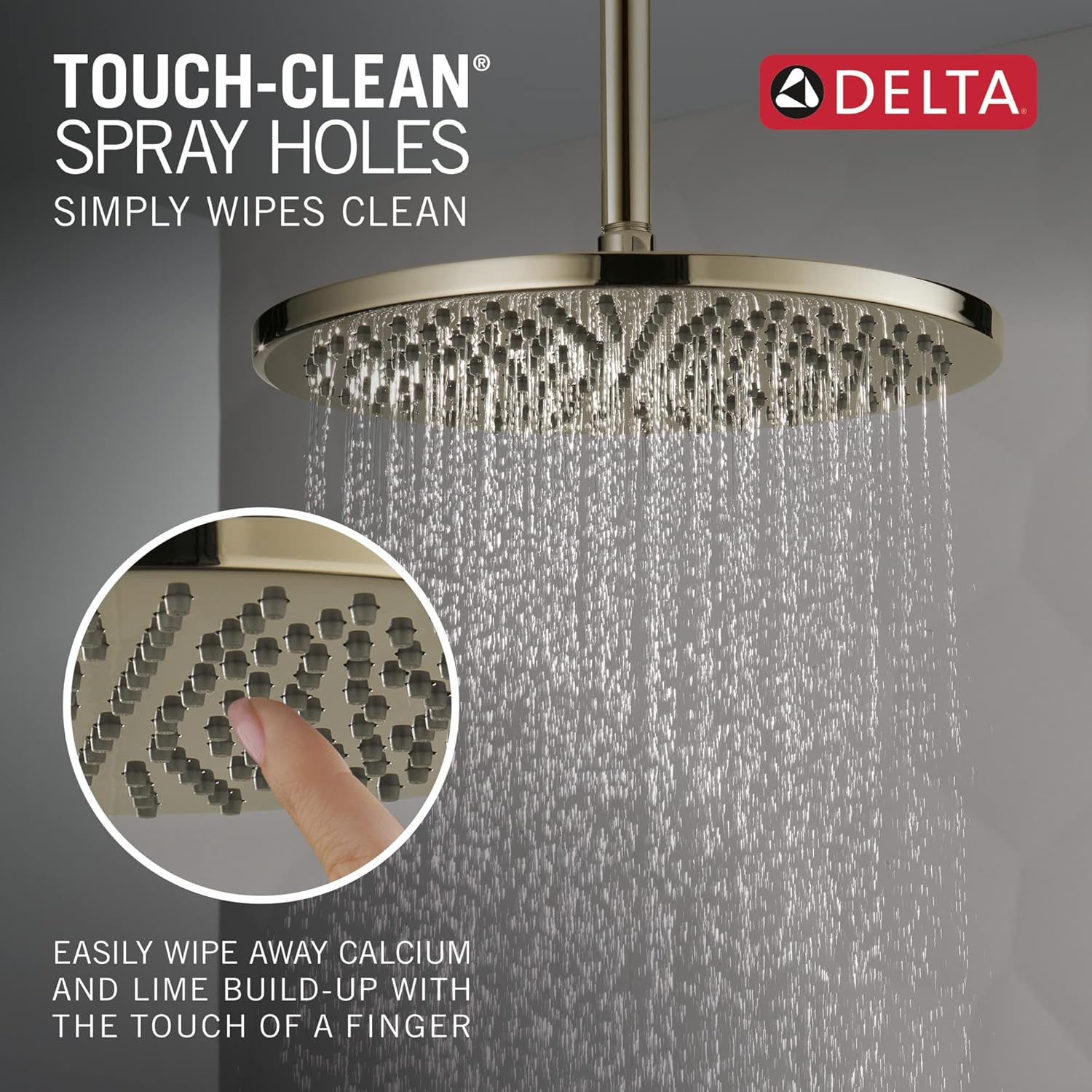 Delta Faucet Single-Spray Raincan , Polished Nickel Shower Head, Rainfall Shower Head, Round Shower Head, 2.5 GPM Flow Rate, Lumicoat Polished Nickel 52158-PN-PR25