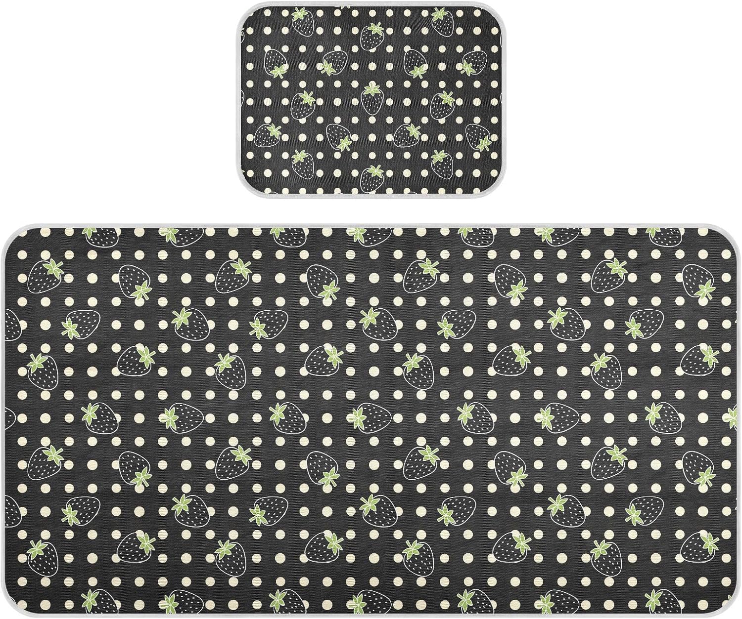Baby Cooling Mat Black Strawberry Ice Silk Breathable Mesh Summer Crib Mattress Pad with Pillowcase, Soft Cooling Sleeping Surface for Infant & Toddler, 52"x28"