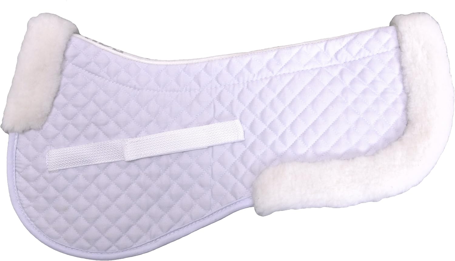 ECP Equine Comfort Products EuroTech Deluxe Poly-Wool Large Western Half Saddle Pad with Thermal Regulating, Durable, Shock-Absorbing Technology, for All Riding Styles, Fits Saddles 16.5"-19", White