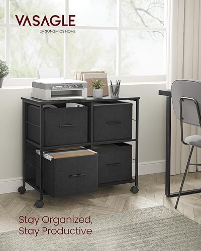 Miniatura 10 de VASAGLE Archivador con 3 cajones, soporte para impresora, estante de almacenamiento de cubo, para A4, documentos tamaño carta, caja