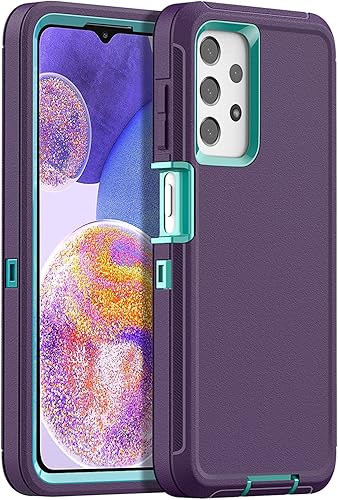 Miniatura 7 de AICase Funda resistente de grado militar para Galaxy A23 5G (6.6 pulgadas), color morado nocherosa bebé